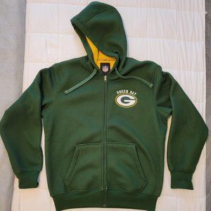 NFL Team Apparel Green Bay Packers Full Zip Hoodie Sweatshirt Size Large